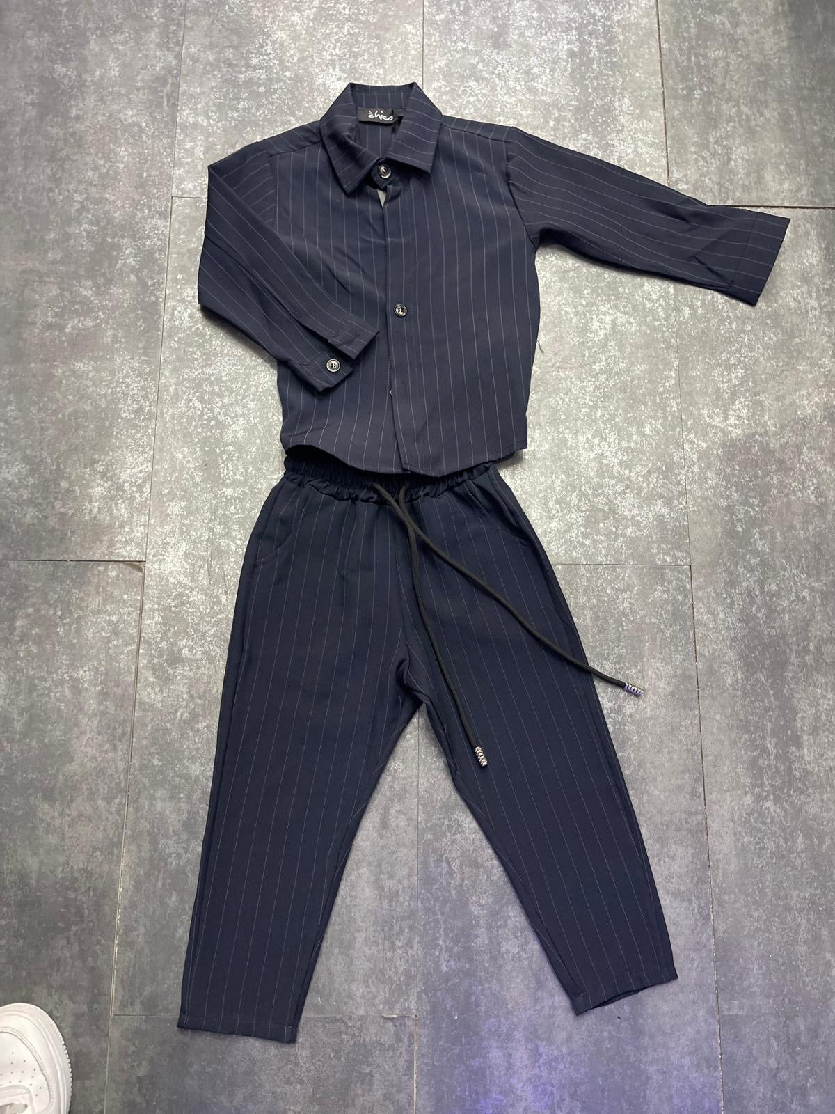 COORDINATO GESSATO BLU