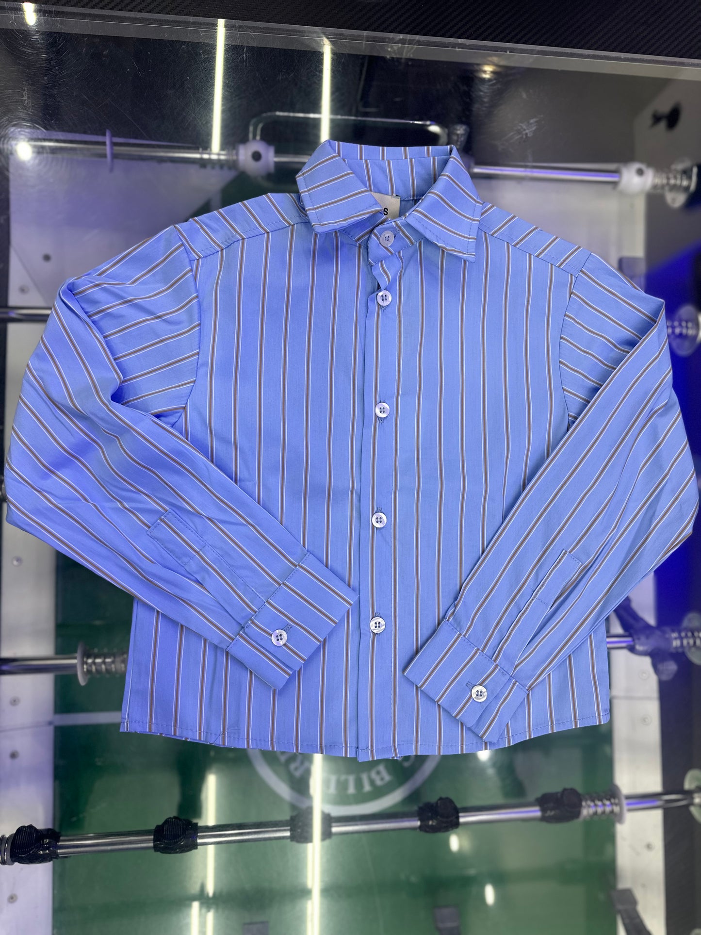 CAMICIA A RIGHE CELESTE