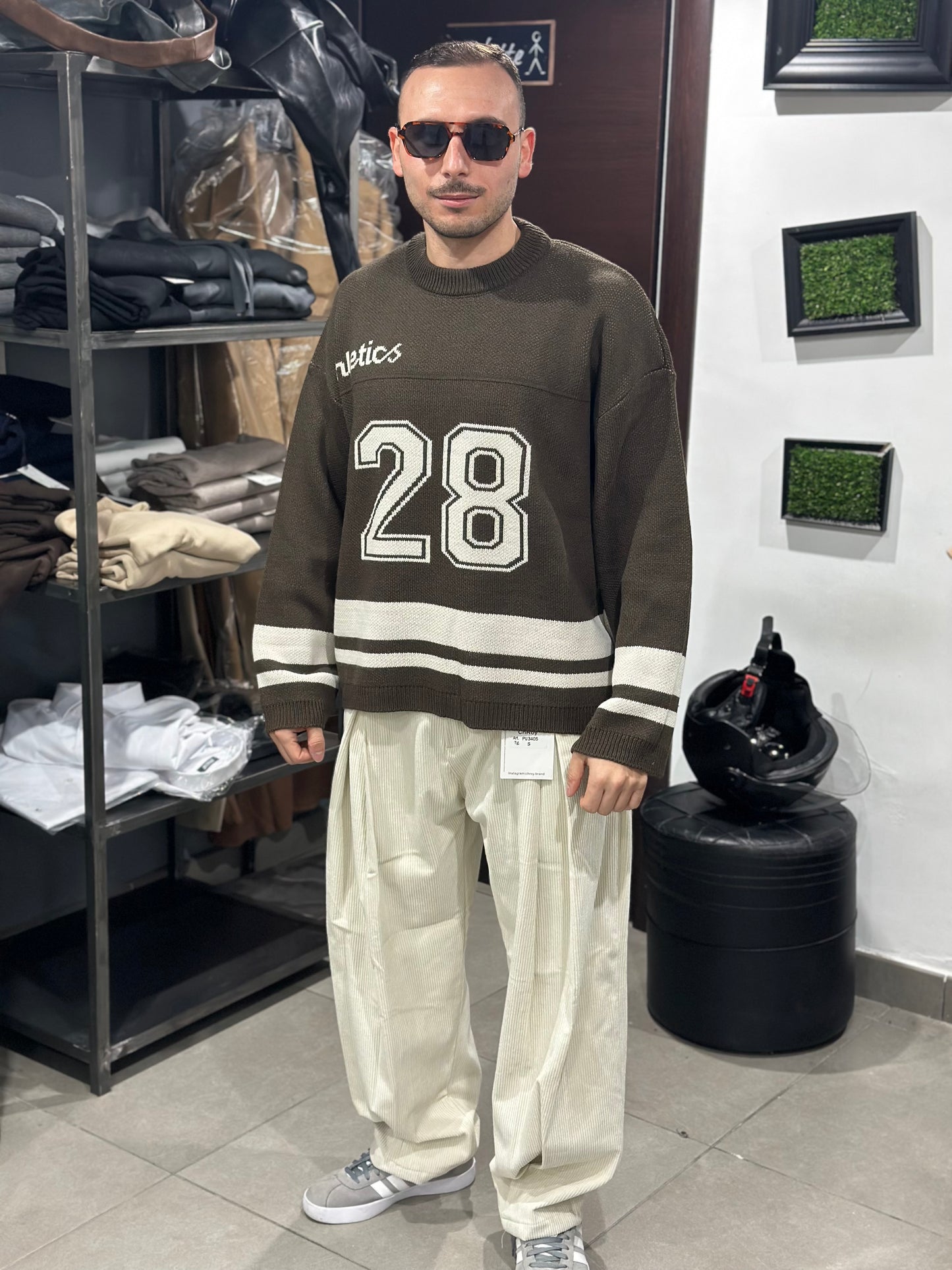 MAGLIONE CROP N28 MORO