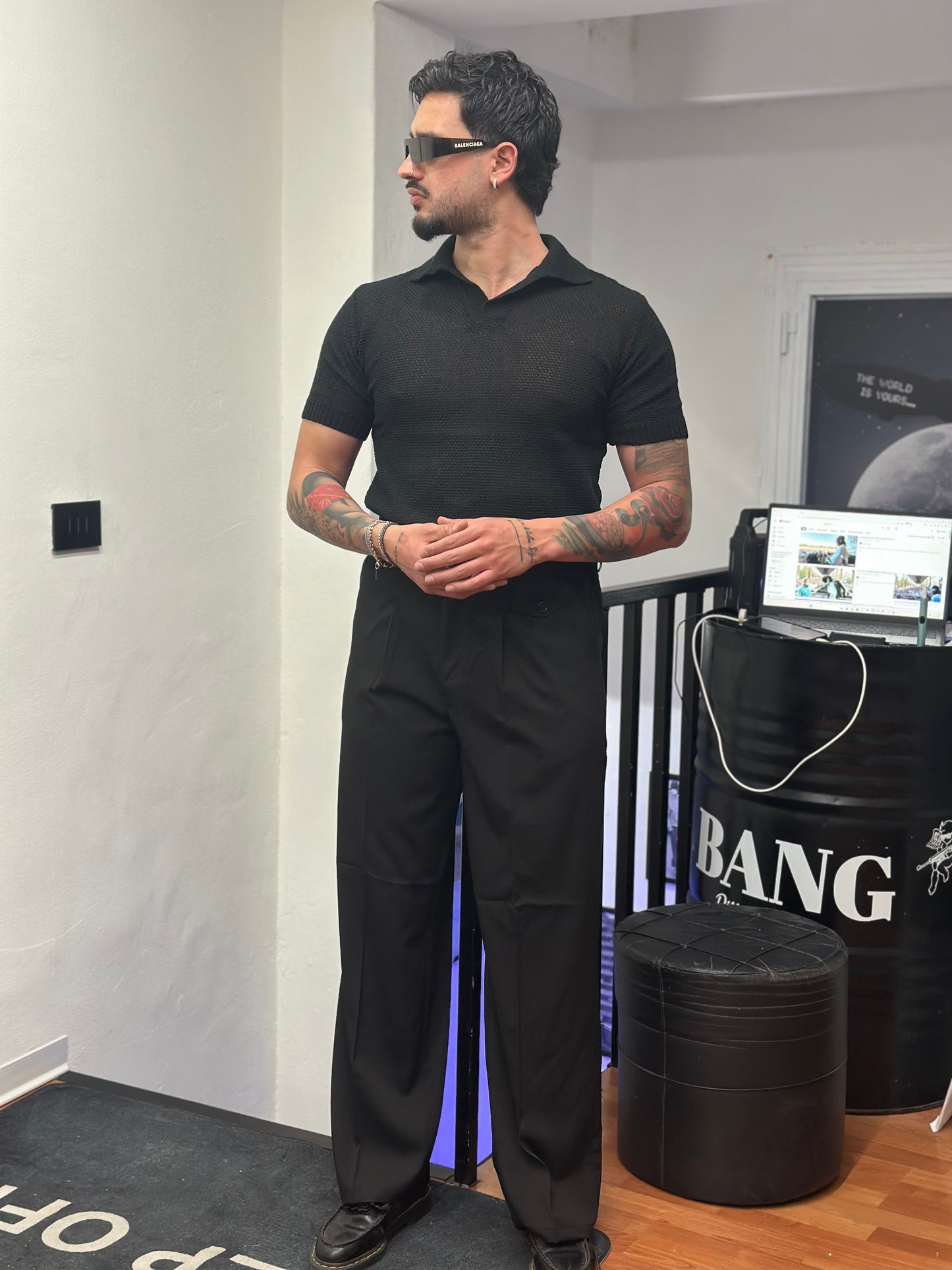 POLO V TRAFORATA NERA