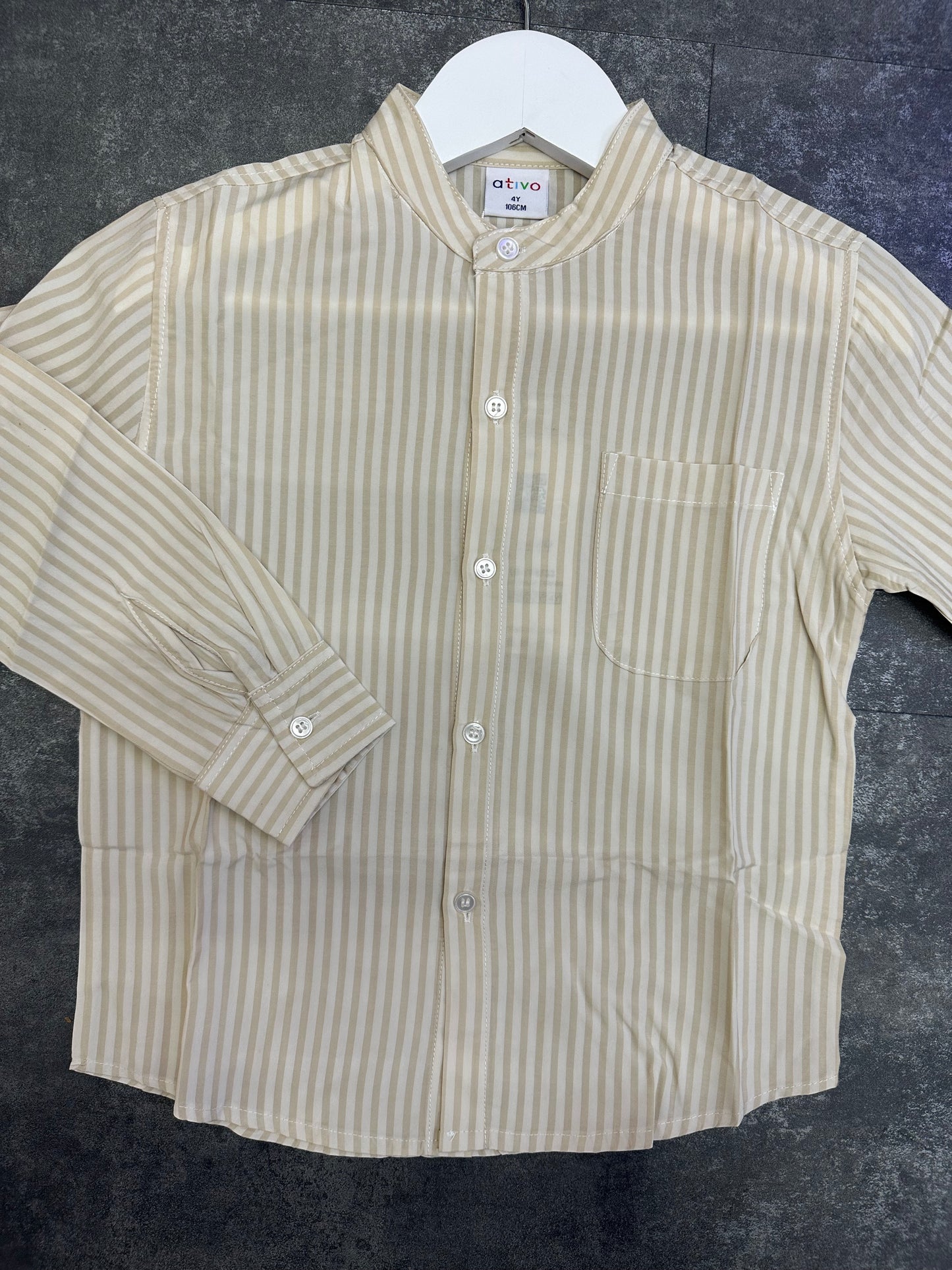 Camicia a righe beige