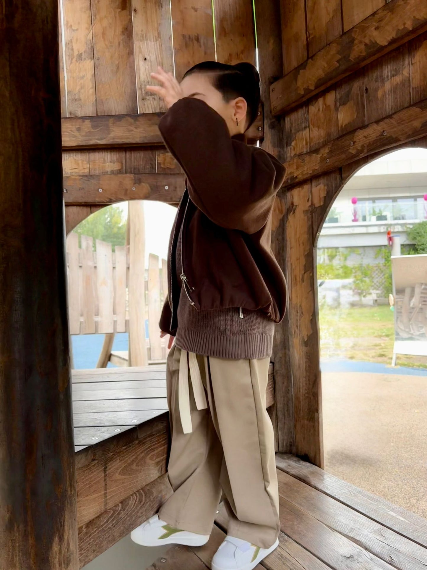 CAPPOTTO CROP MARRONE