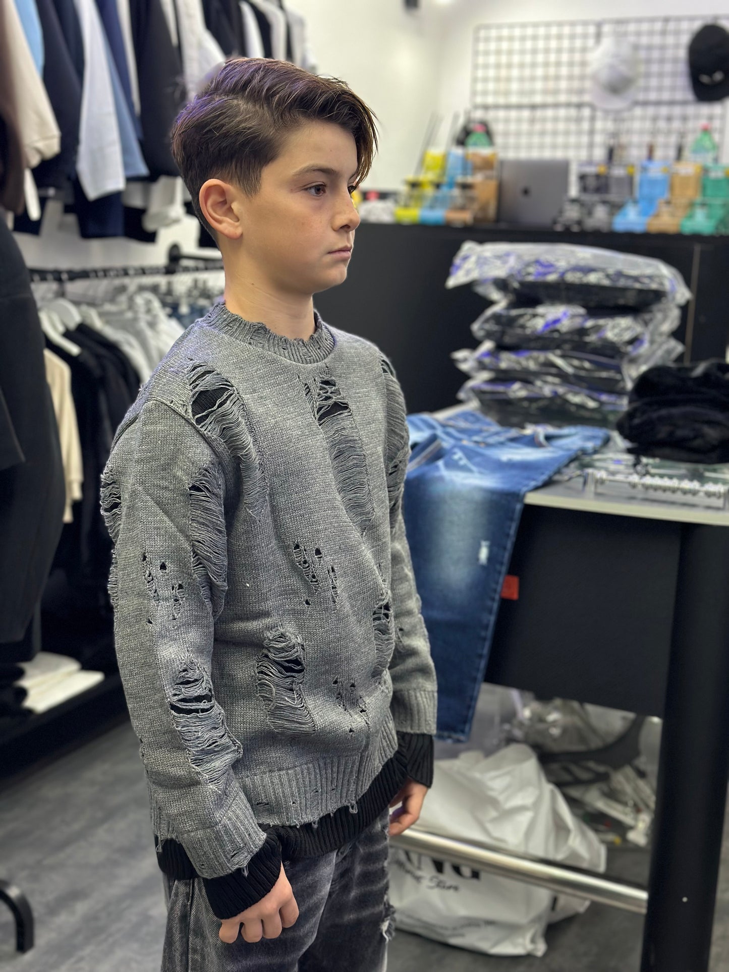 MAGLIONE CIANOTIC DOUBLE PIOMBO