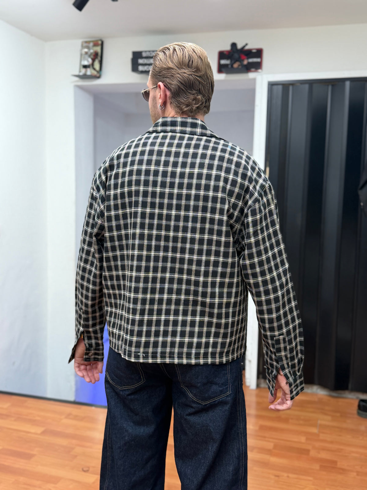 CAMICIA CROP A QUADRI