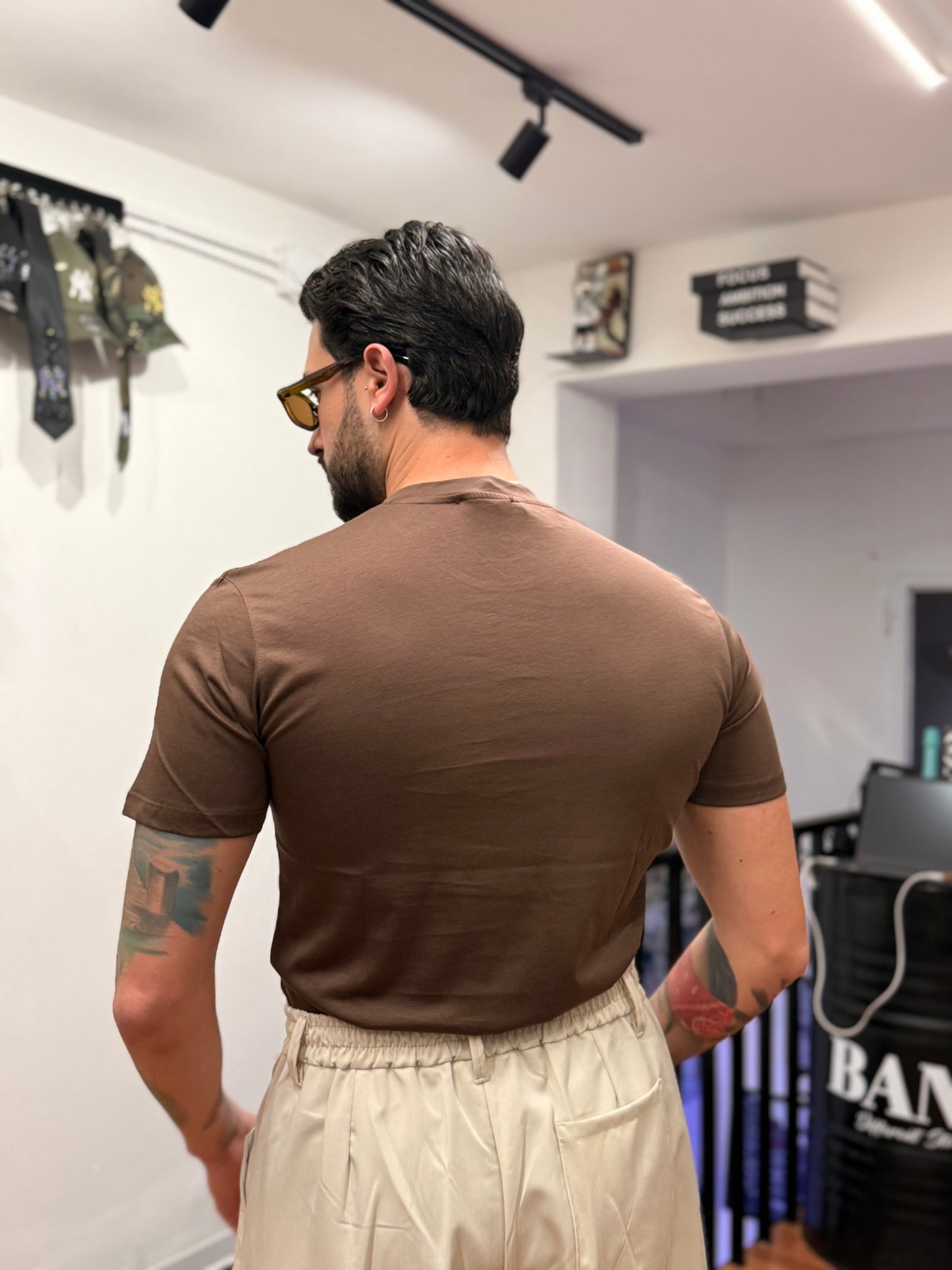 T-SHIRT FILO DI SCOZIA VERDE MORO