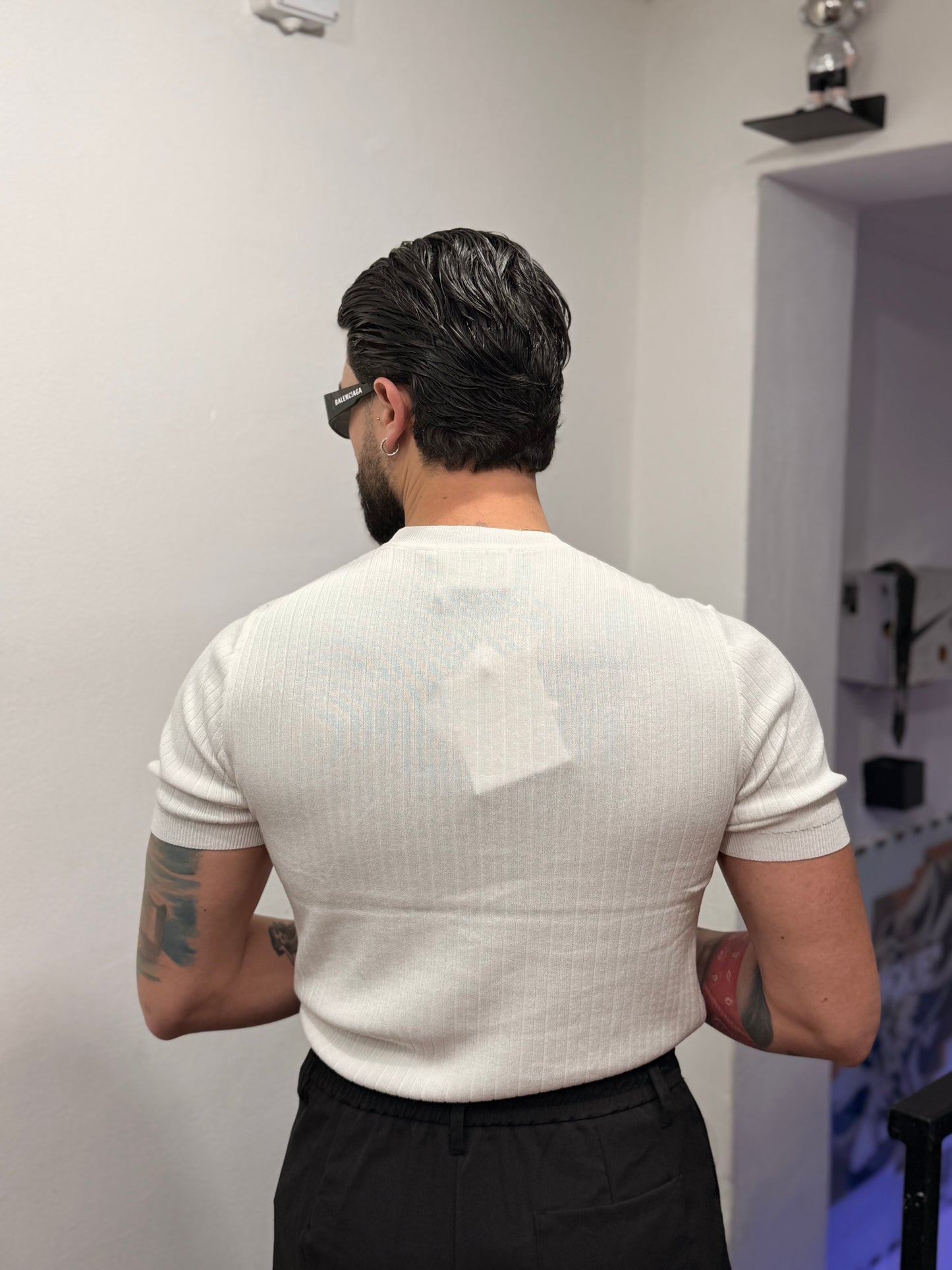 T-SHIRT FILO A COSTE BIANCA