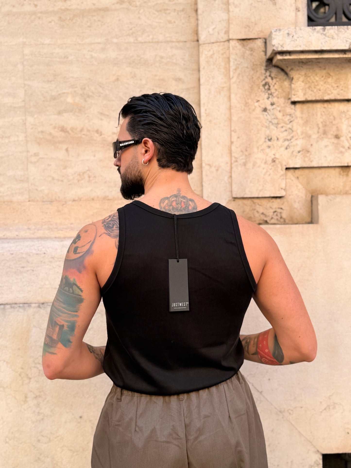 CANOTTA FILO DI SCOZIA NERA