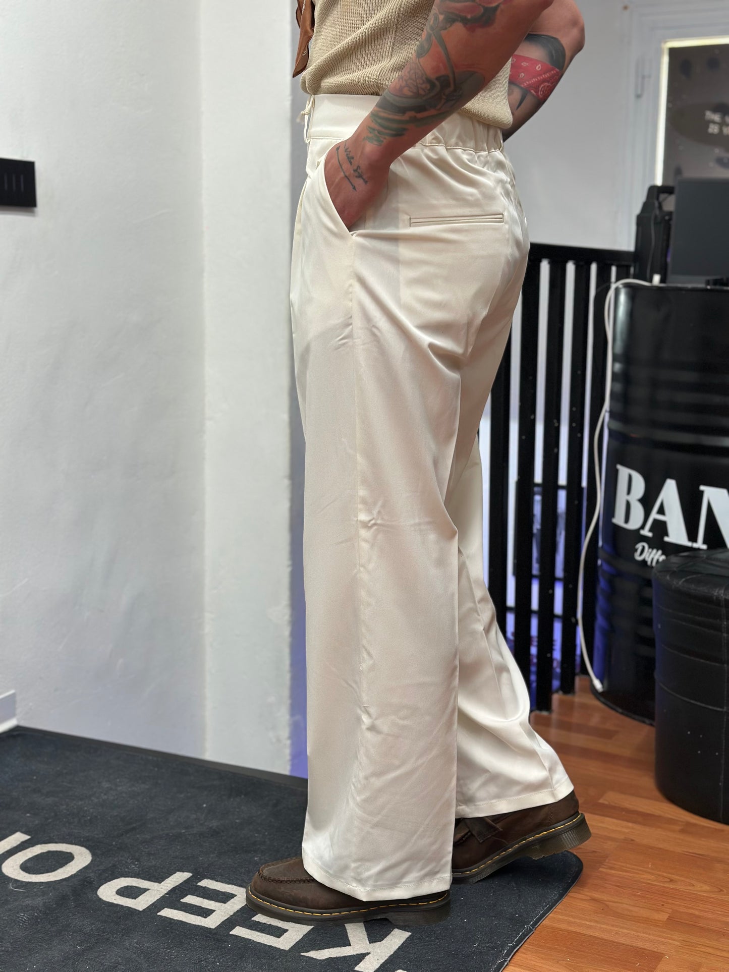 PANTALONE VITA ALTA BIANCO
