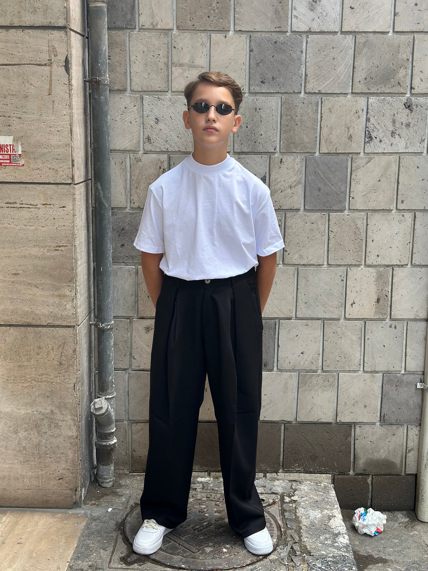 T-SHIRT MEZZO COLLO BIANCA