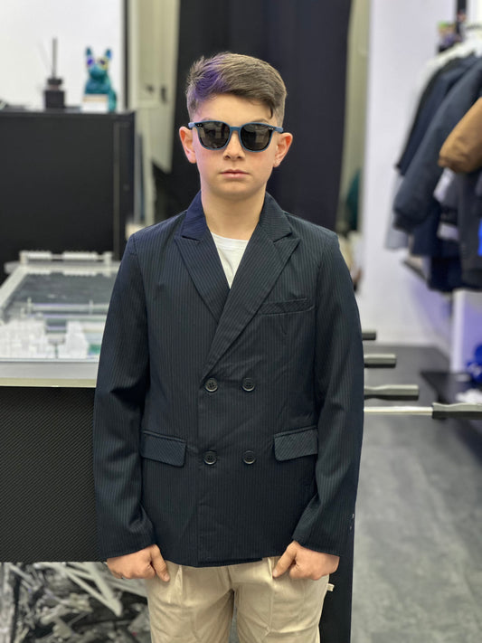 Giacca doppio petto gessata