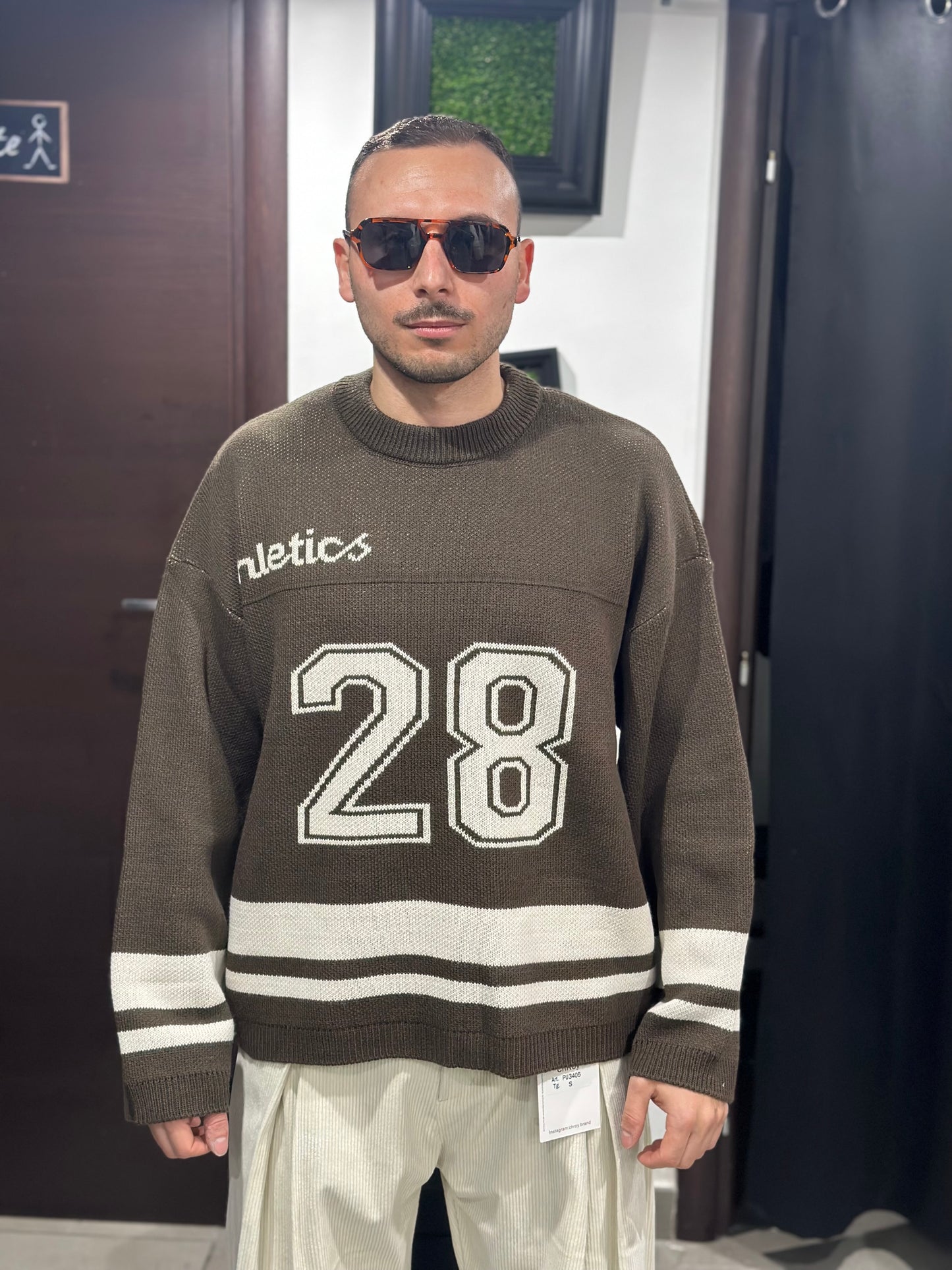 MAGLIONE CROP N28 MORO