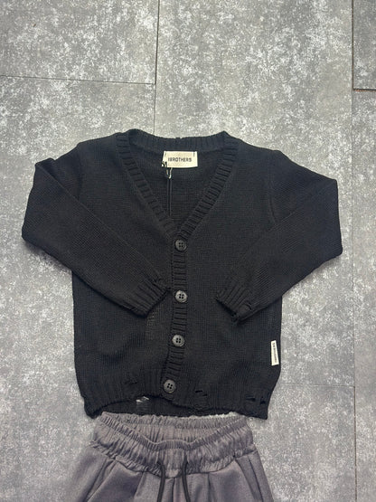 CARDIGAN DESTROYED NERO