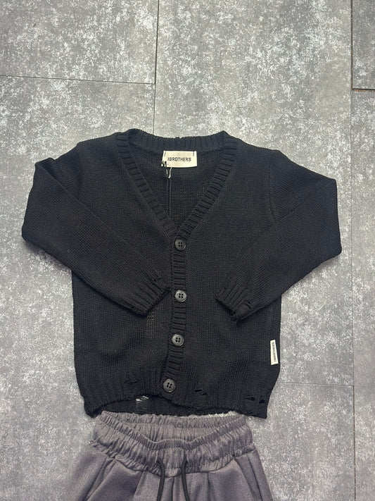 CARDIGAN DESTROYED NERO