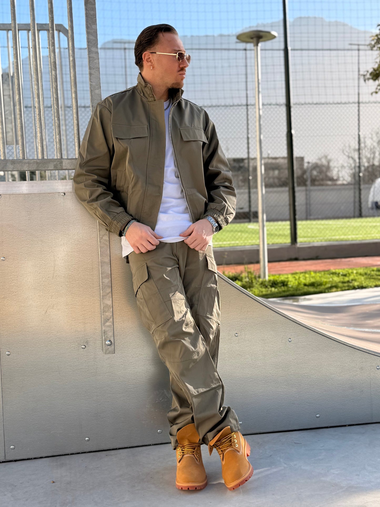 COORDINATO CROP VERDE MILITARE