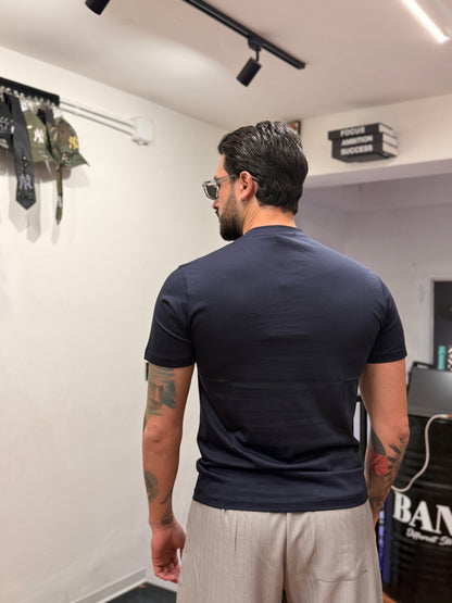 T-SHIRT FILO DI SCOZIA BLU