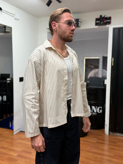 CAMICIA CROP A RIGHE