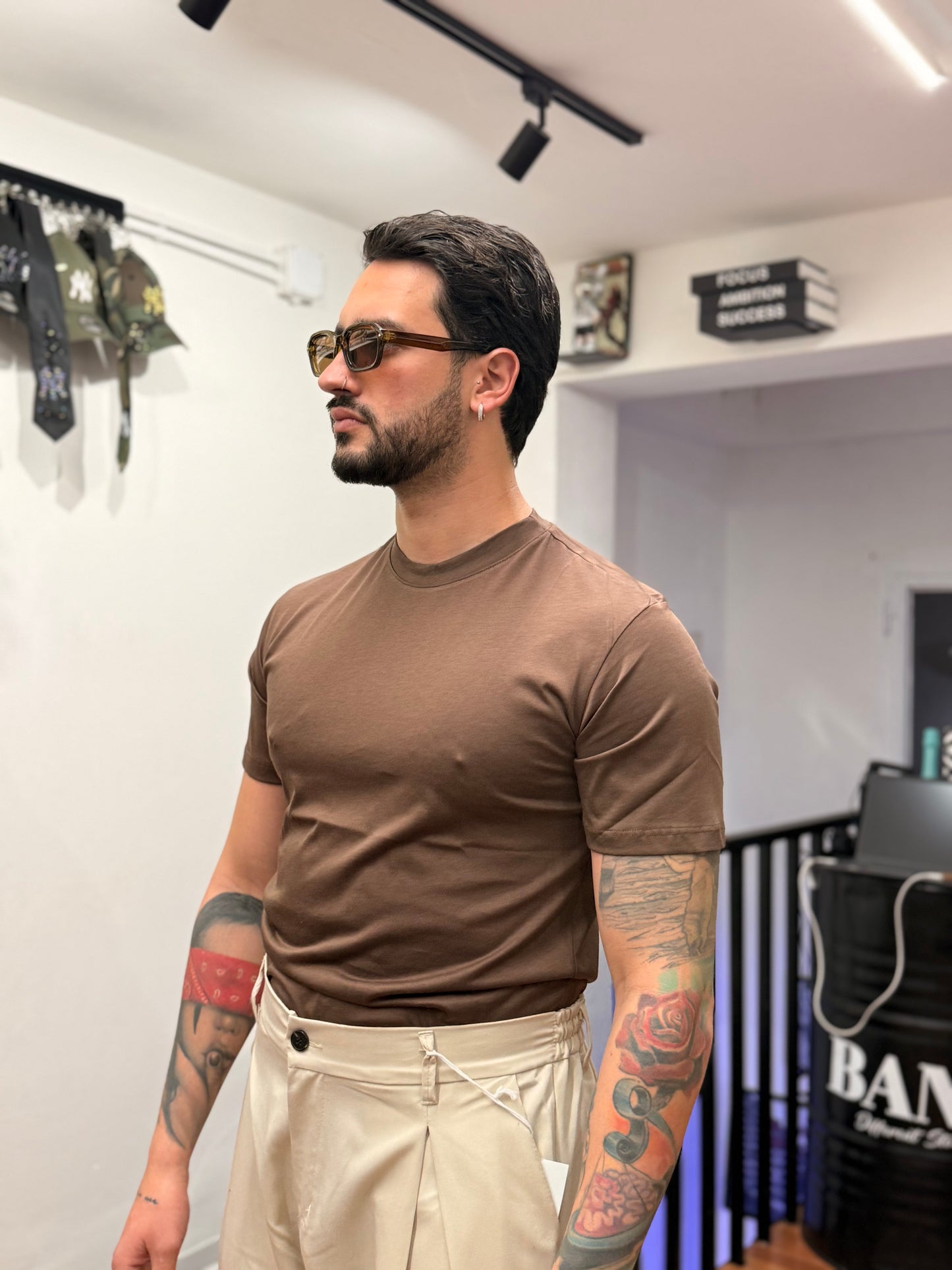 T-SHIRT FILO DI SCOZIA VERDE MORO