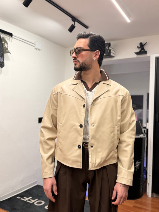 JACKET CROP BEIGE