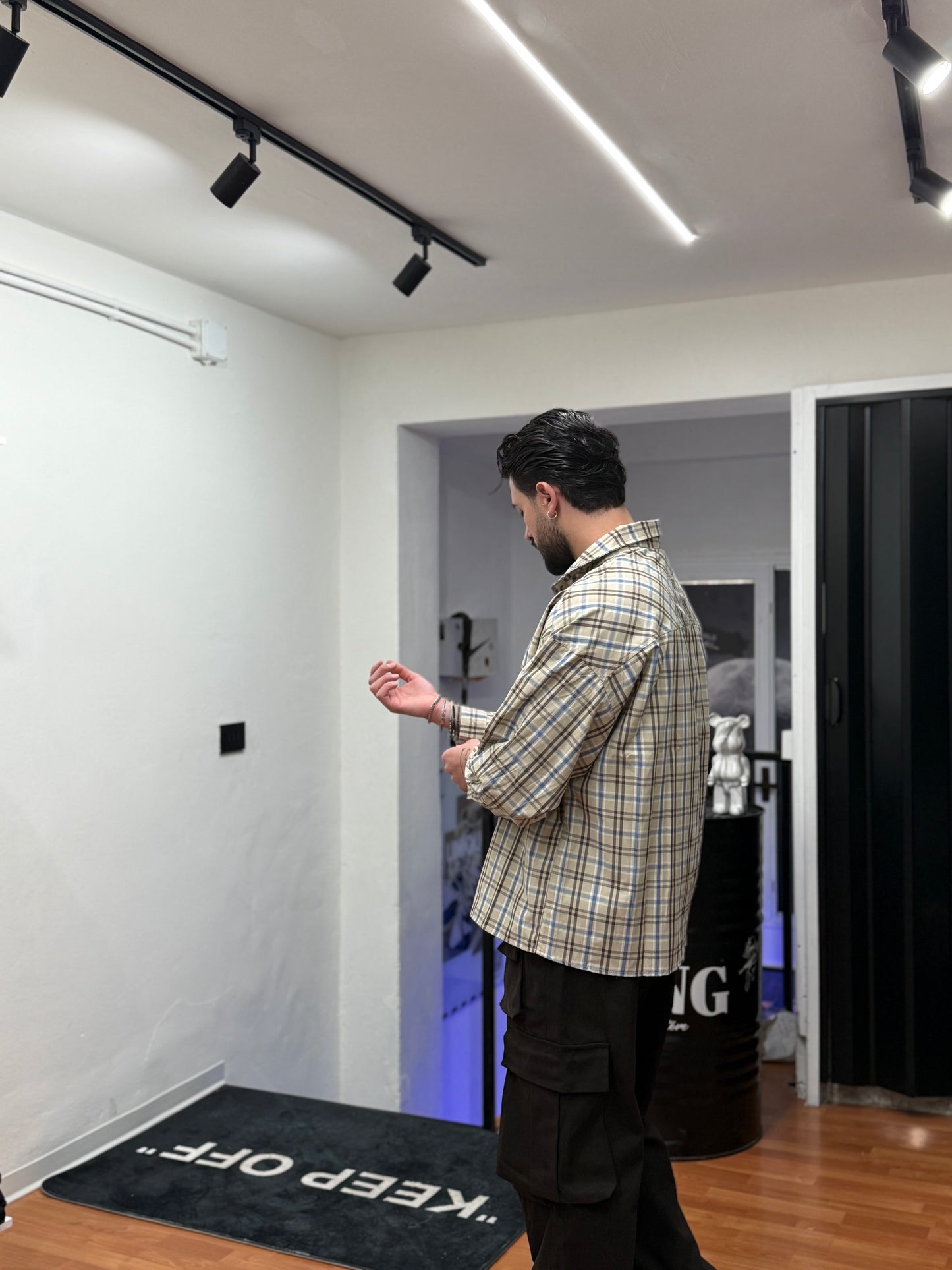 CAMICIA CROP A QUADRI