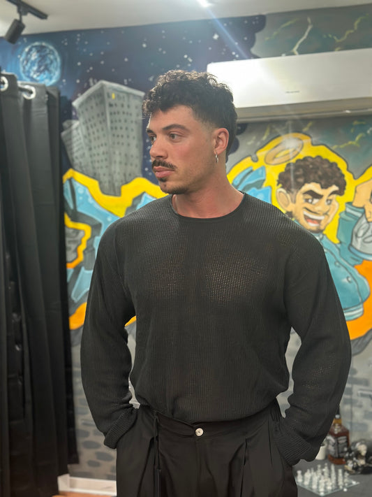 MAGLIONCINO TRAFORATO NERO