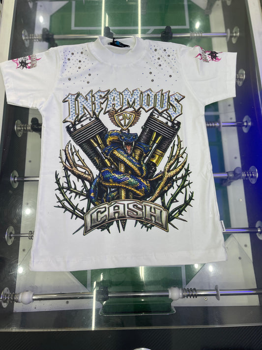 SHIRT CIANOTIC STRASS BIANCA