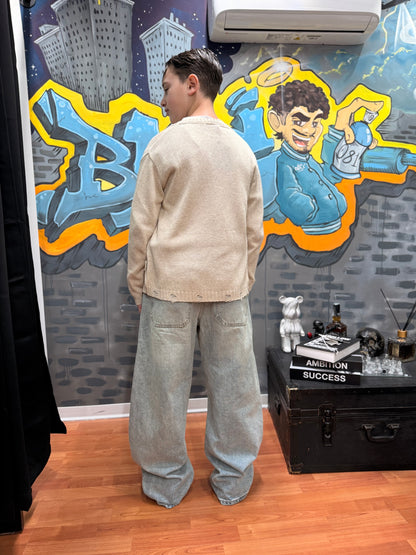 CARDIGAN DESTROYED BEIGE