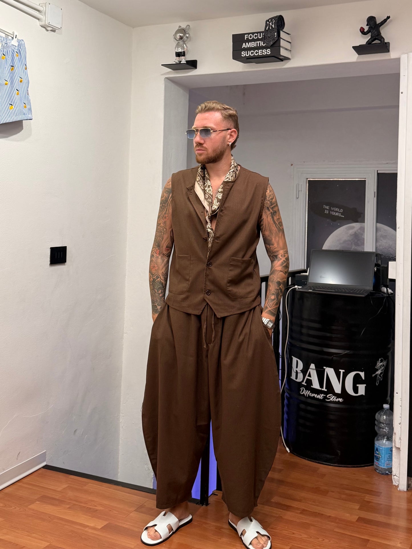 COORDINATO DUBAI MORO IN LINO