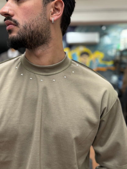 T-SHIRT BORCHIATA DOUBLE SLEEVE BEIGE