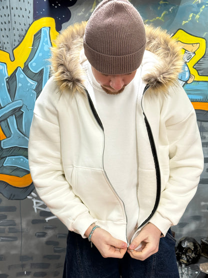 HOODIE ALPHA CROP PANNA