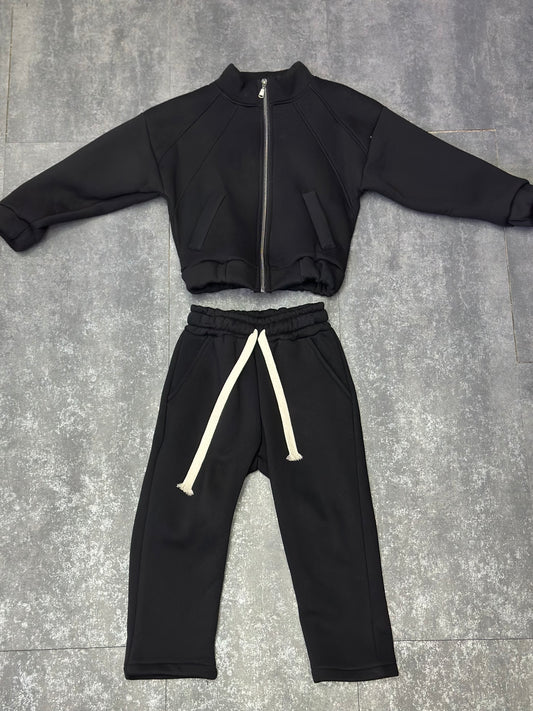 TUTA ZIP FONDO AMPIO BLACK