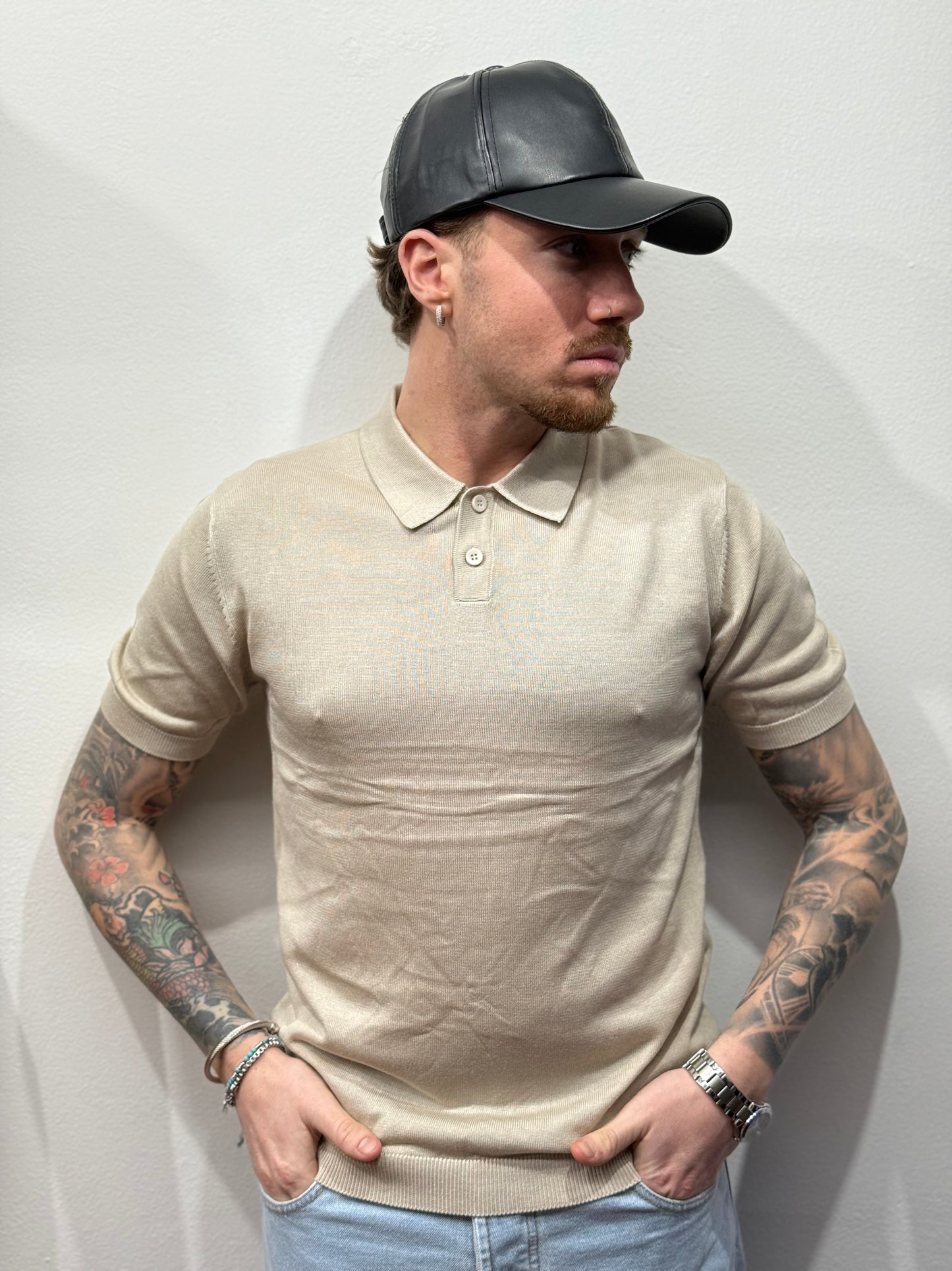 POLO IN FILO BEIGE