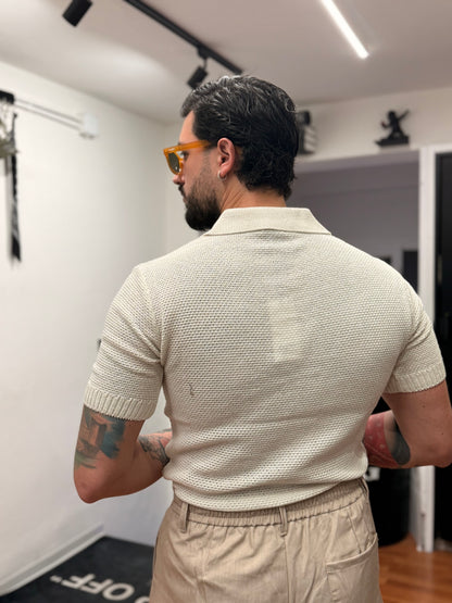 POLO V TRAFORATA BEIGE