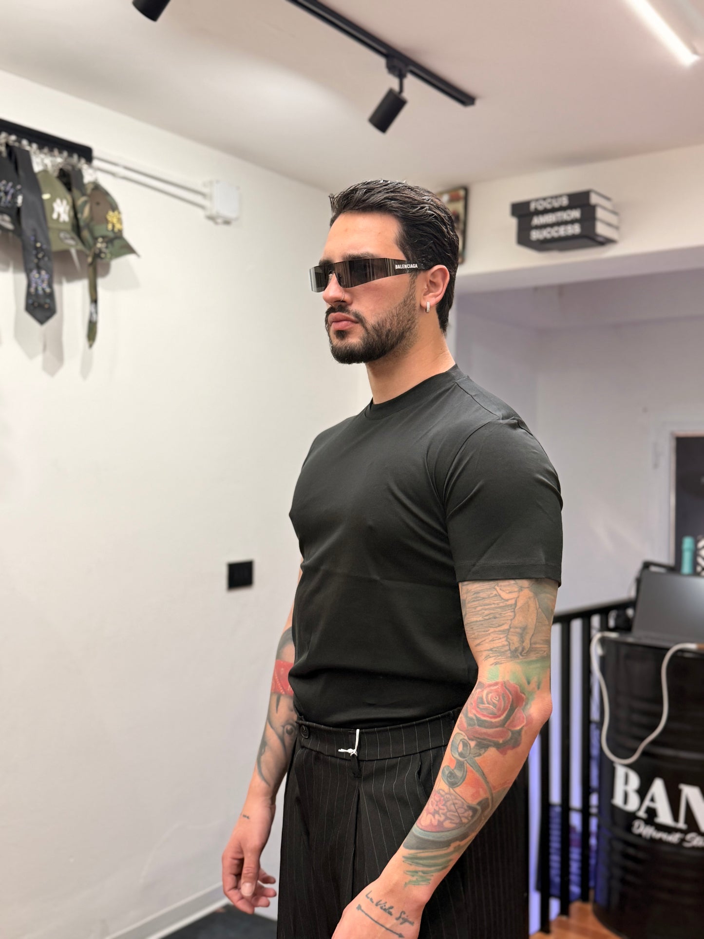 T-SHIRT FILO DI SCOZIA NERA