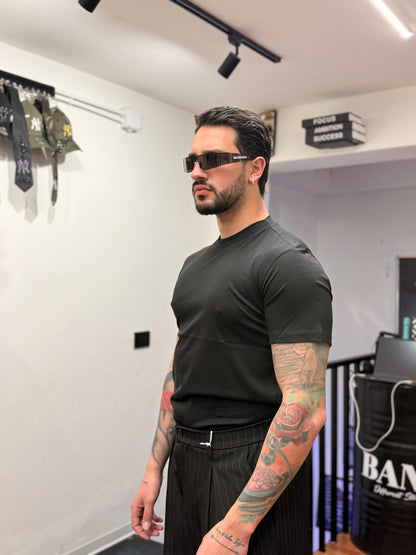 T-SHIRT FILO DI SCOZIA NERA