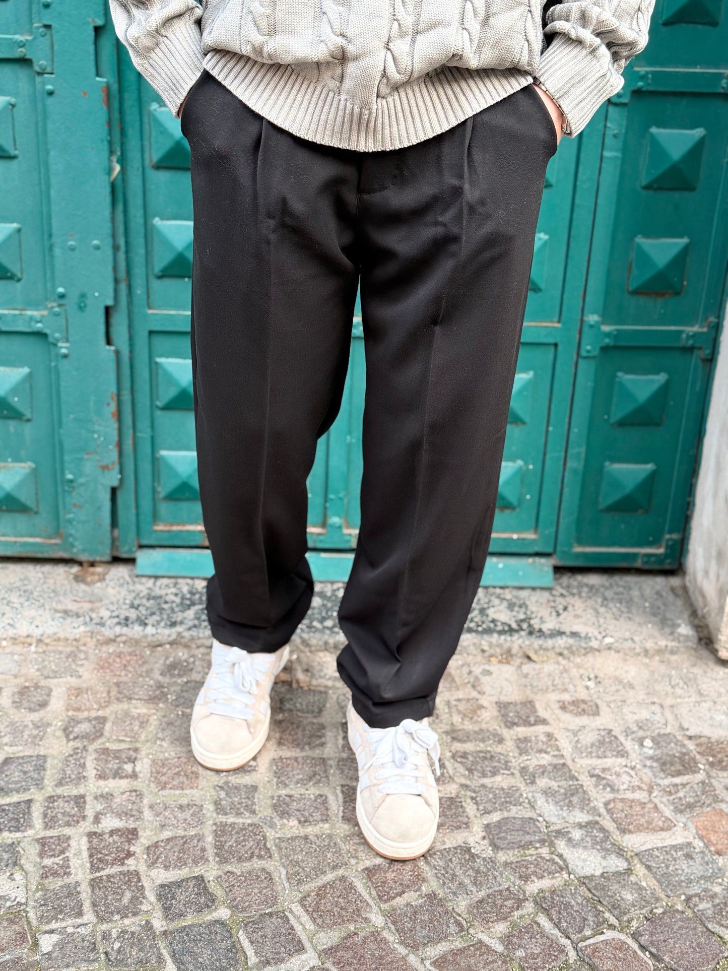 PANTALONE FONDO AMPIO NERO