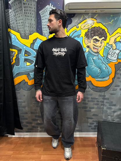 T-SHIRT DOUBLE SLEEVE NERA