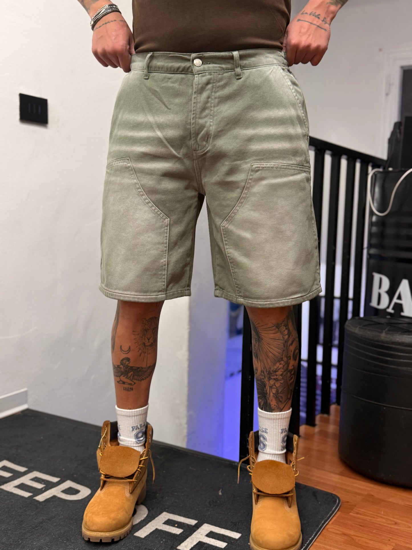 COORDINATO SLAVATO IN DENIM VERDE