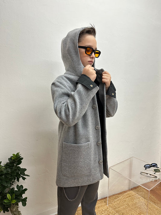 CAPPOTTO CON CAPPUCCIO 3 COLORI DISPONIBILI