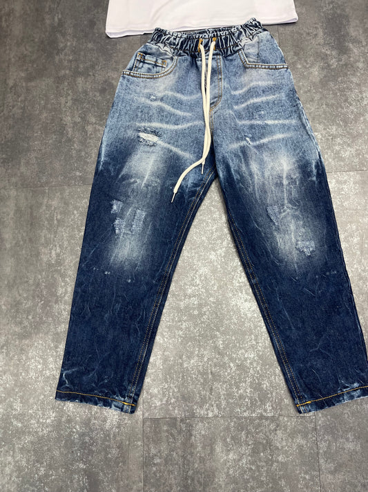 JEANS CONTRAST BLU