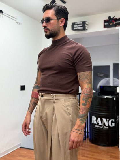 T-SHIRT MEZZO COLLO IN FILO