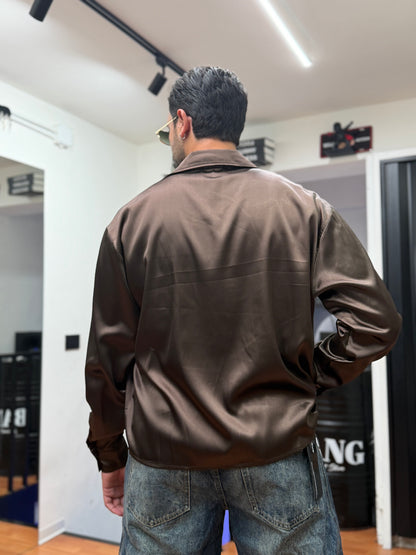 CAMICIA CROP IN RASO MORO