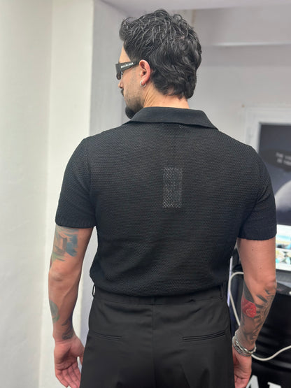 POLO V TRAFORATA NERA