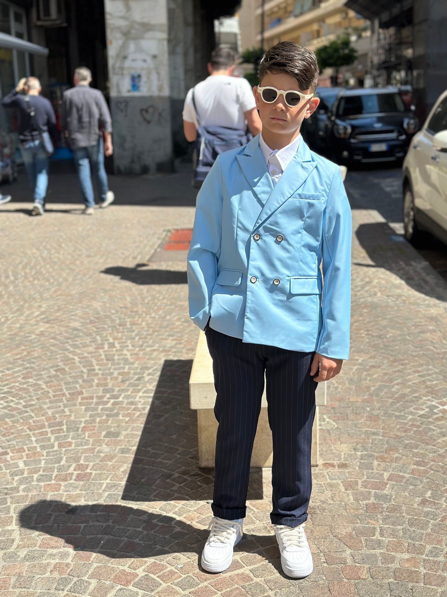 GIACCA DOPPIO PETTO CELESTE