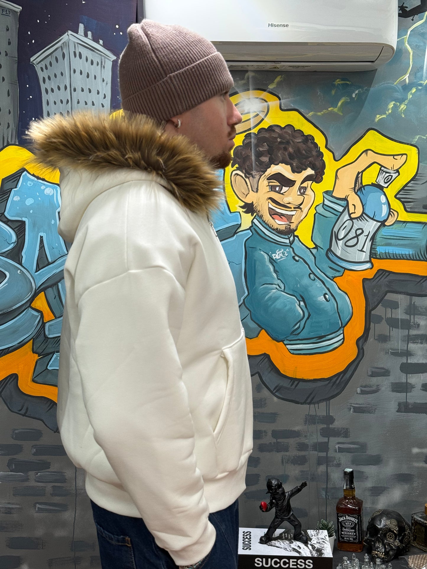 HOODIE ALPHA CROP PANNA