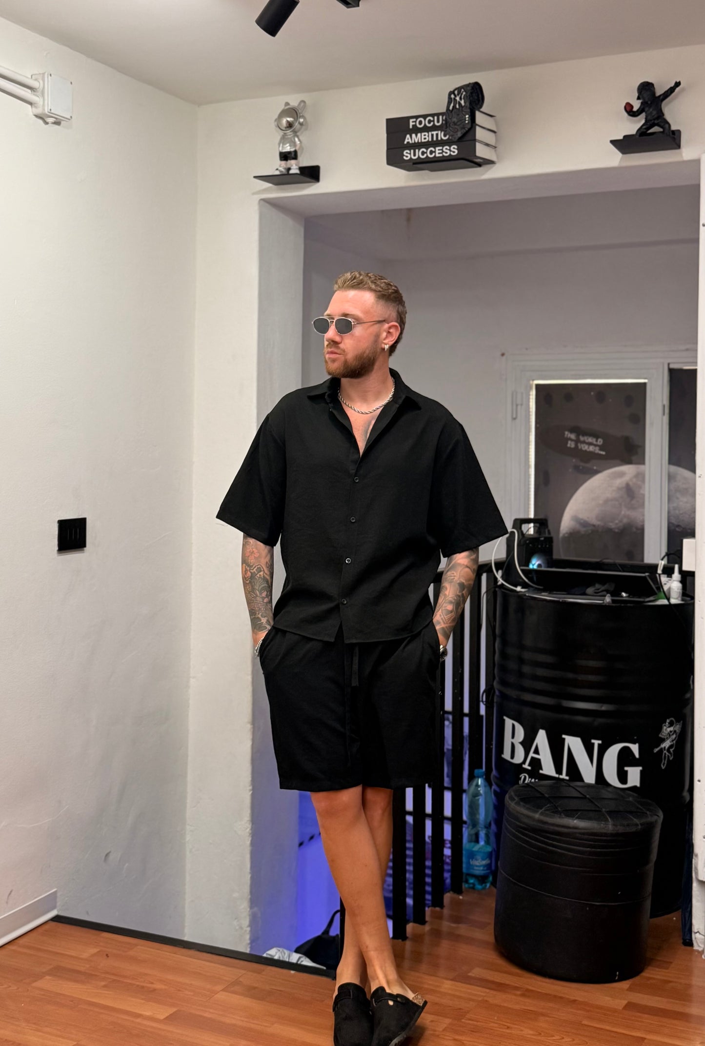 COORDINATO ZANTE NERO IN LINO