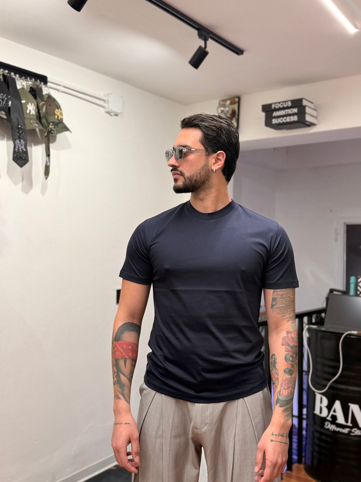 T-SHIRT FILO DI SCOZIA BLU