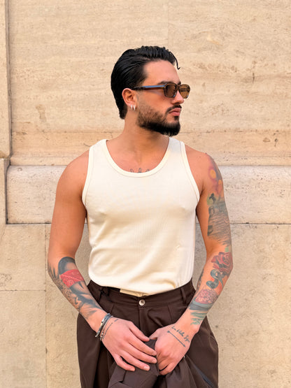 CANOTTA FILO DI SCOZIA PANNA