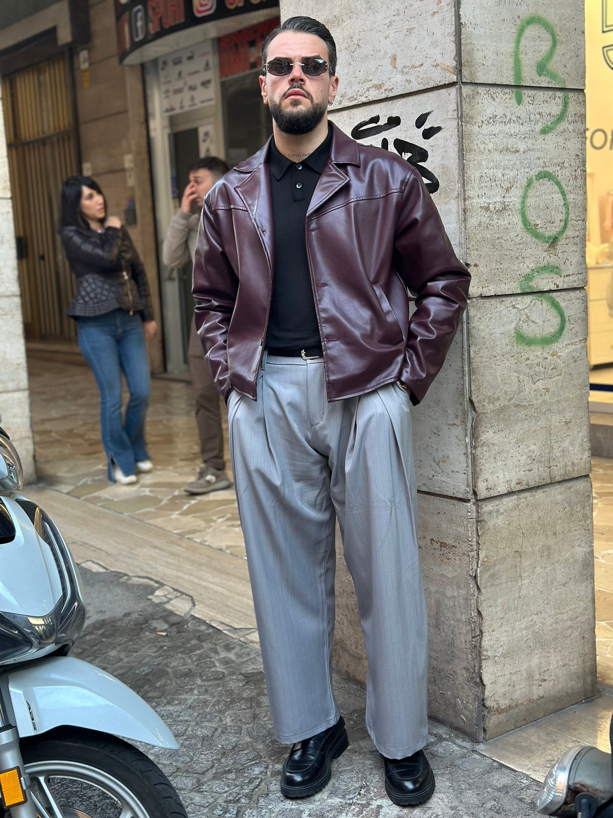 JACKET CROP BORDEAUX