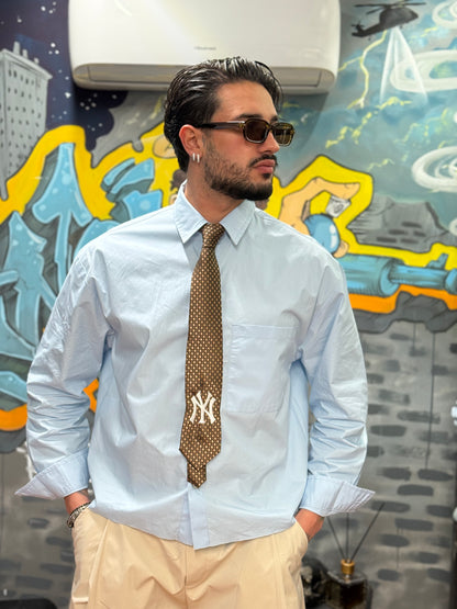 CAMICIA CROP CELESTE