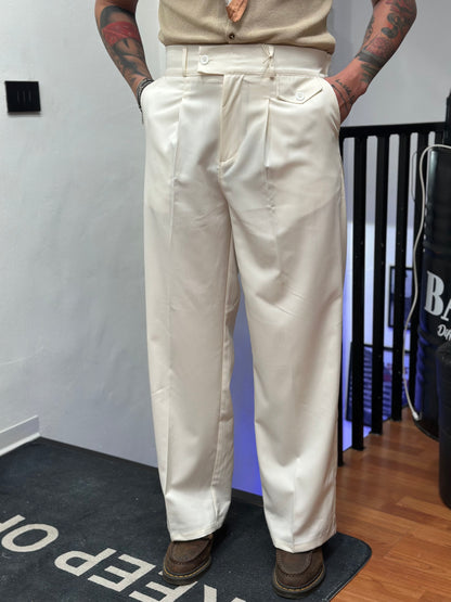 PANTALONE VITA ALTA BIANCO